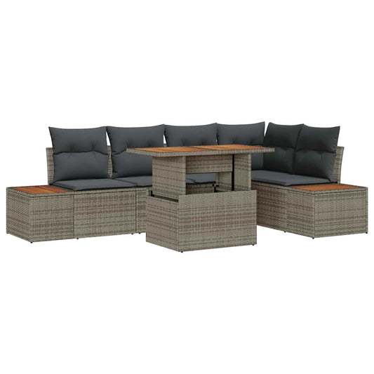 Conjunto de Jantar para Jardim Manual 6 pcs Cinza e Marrom