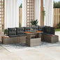 Conjunto de Jantar para Jardim Manual 7 pcs Cinza e Marrom