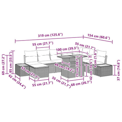 Conjunto de Jantar para Jardim 9 pcs Cinza e Marrom