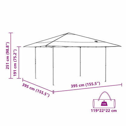 Tenda de Toldo Manual Verde 395 x 395 x 251 cm tecido