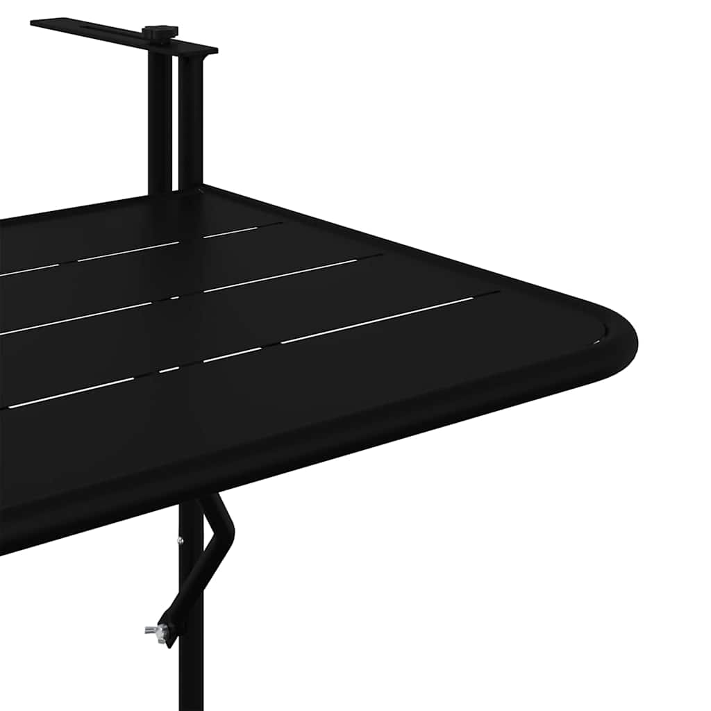 Mesa Suspensa para Varanda Preto 60 x 39 x 65 cm Aço