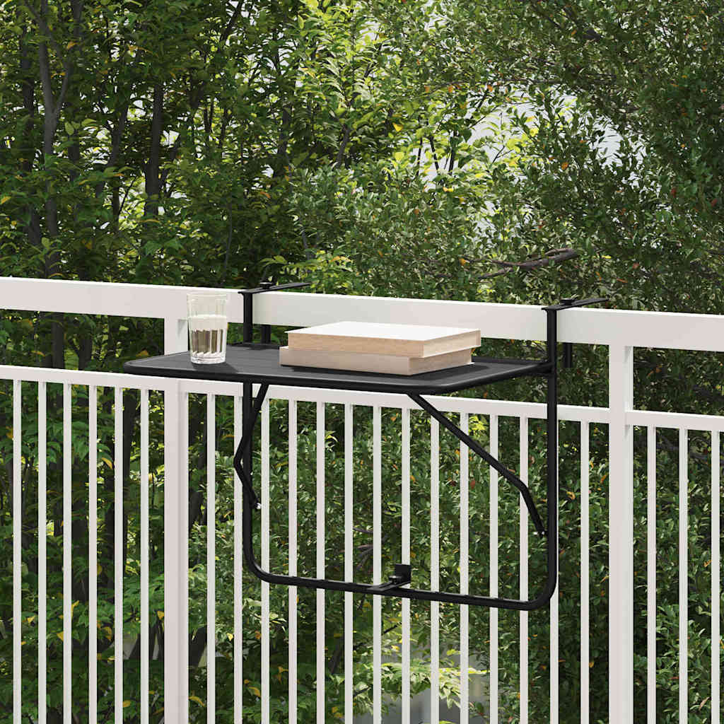 Mesa Suspensa para Varanda Preto 60 x 39 x 65 cm Aço