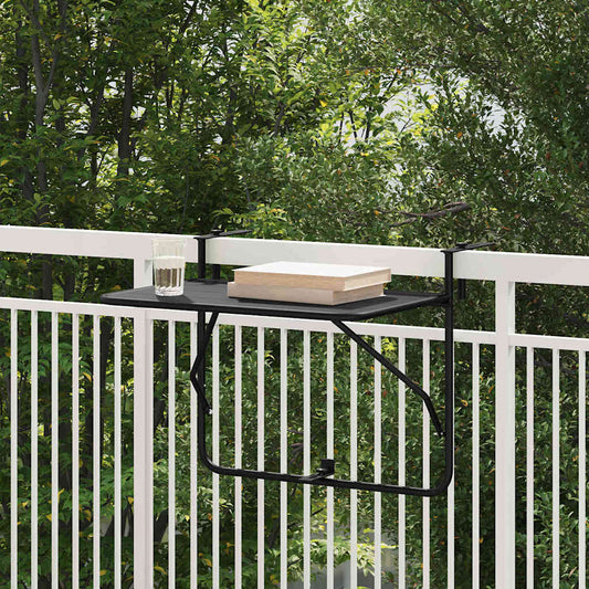 Mesa Suspensa para Varanda Preto 60 x 39 x 65 cm Aço