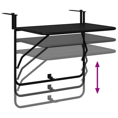 Mesa Suspensa para Varanda Preto 60 x 39 x 65 cm Aço