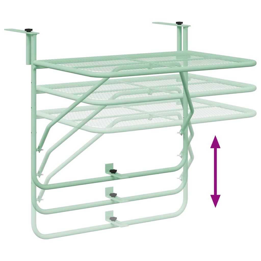 Mesa Suspensa para Varanda Verde Menta 60 x 39 x 65 cm Aço