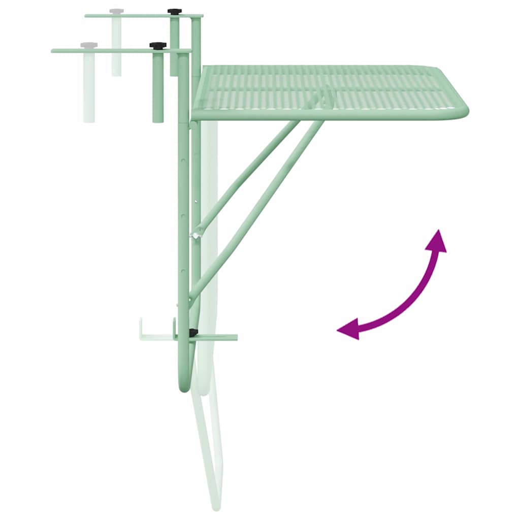 Mesa Suspensa para Varanda Verde Menta 60 x 39 x 65 cm Aço