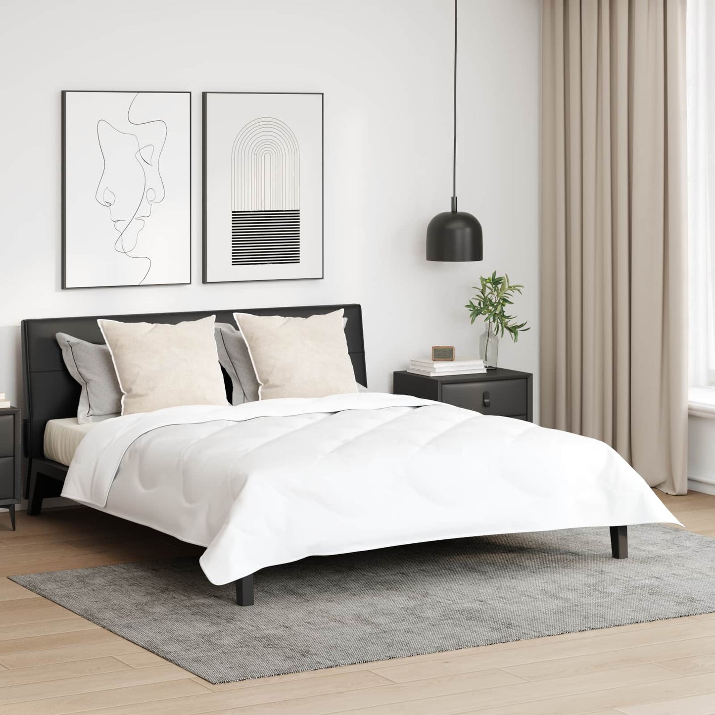 Almofada com travesseiro 2 pcs Branco 80 x 80 cm Algodão