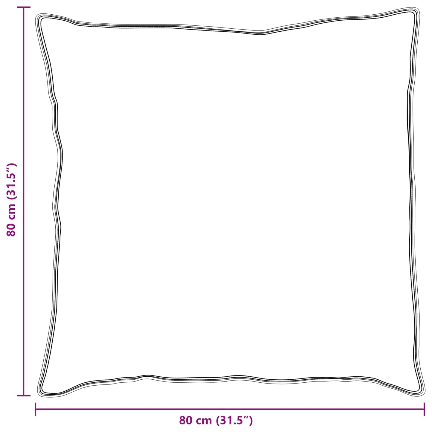 Almofada com travesseiro 2 pcs Branco 80 x 80 cm Algodão