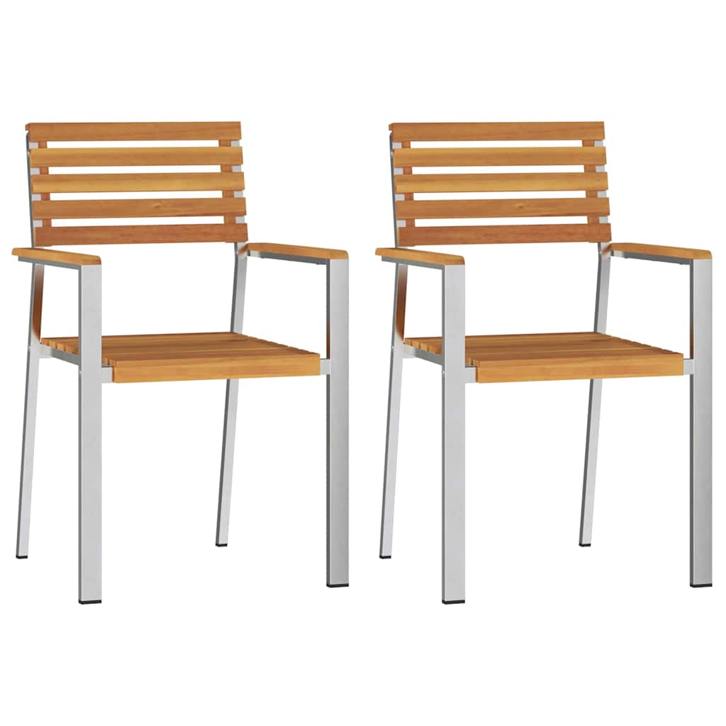 Cadeira de Jardim 2 pcs Castanho Madeira de acácia maciça