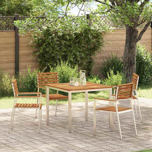 Cadeira de Jardim 4 pcs Castanho Madeira de acácia maciça