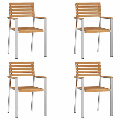 Cadeira de Jardim 4 pcs Castanho Madeira de teca maciça