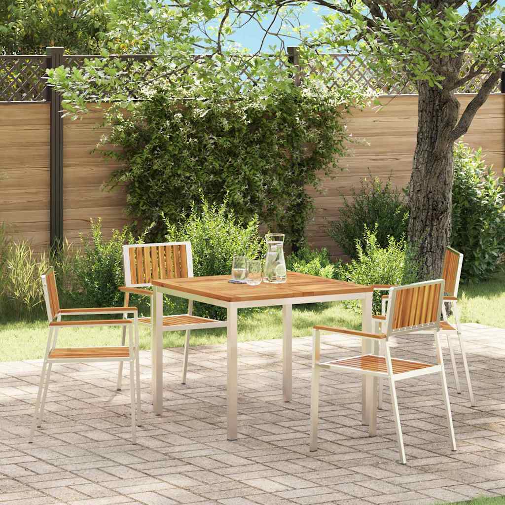 Cadeira de Jardim 4 pcs Castanho Madeira de acácia maciça