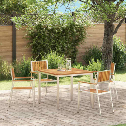 Cadeira de Jardim 4 pcs Castanho Madeira de acácia maciça