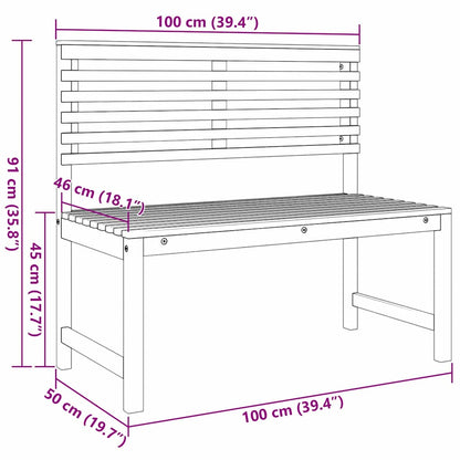 Banco de jardim Castanho 100 x 50 x 91cm