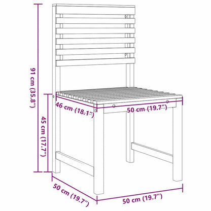 Cadeira de Jardim 2 pcs Castanho 50 x 50 x 91cm