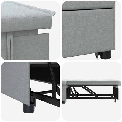 Sofá-Cama Cinzento-claro 194 x 67 x 37 cm tecido