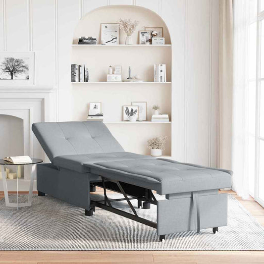 Sofá-Cama Cinzento-claro 194 x 67 x 37 cm tecido