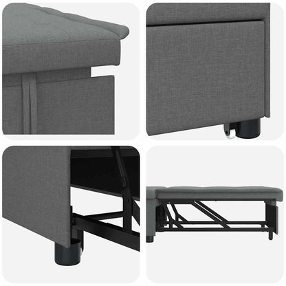 Sofá-Cama Cinzento escuro 194 x 67 x 37 cm tecido