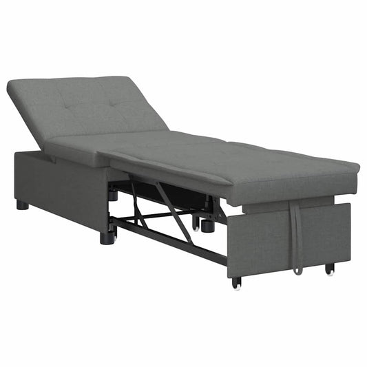Sofá-Cama Cinzento escuro 194 x 67 x 37 cm tecido