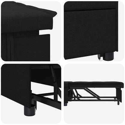 Sofá-Cama Preto 194 x 67 x 37 cm tecido