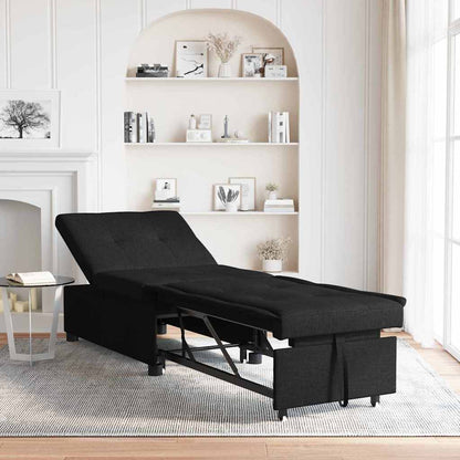 Sofá-Cama Preto 194 x 67 x 37 cm tecido