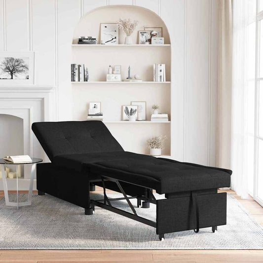 Sofá-Cama Preto 194 x 67 x 37 cm tecido