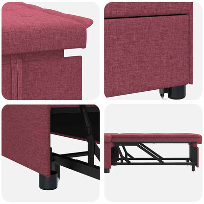 Sofá-Cama Vermelho 194 x 67 x 37 cm tecido