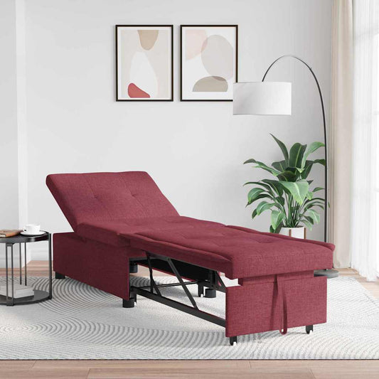 Sofá-Cama Vermelho 194 x 67 x 37 cm tecido