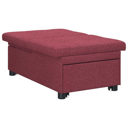 Sofá-Cama Vermelho 194 x 67 x 37 cm tecido