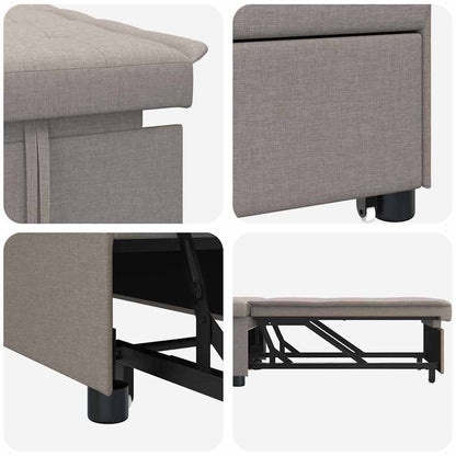 Sofá-Cama Cinzento-acastanhado 194 x 67 x 37 cm tecido