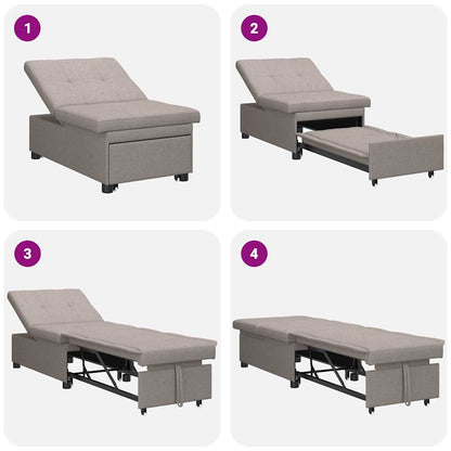 Sofá-Cama Cinzento-acastanhado 194 x 67 x 37 cm tecido