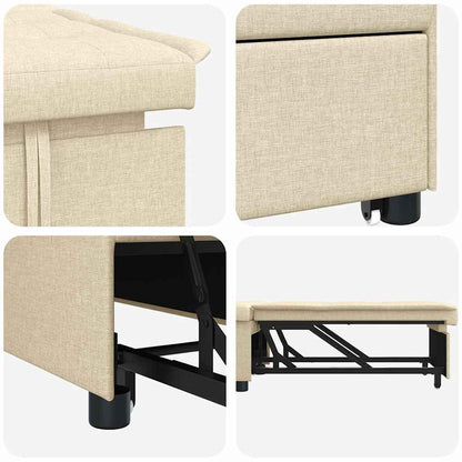 Sofá-Cama Creme 194 x 67 x 37 cm tecido