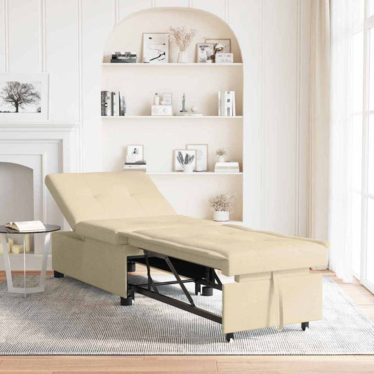 Sofá-Cama Creme 194 x 67 x 37 cm tecido