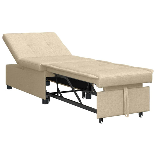 Sofá-Cama Creme 194 x 67 x 37 cm tecido