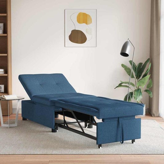 Sofá-Cama Azul 194 x 67 x 37 cm tecido