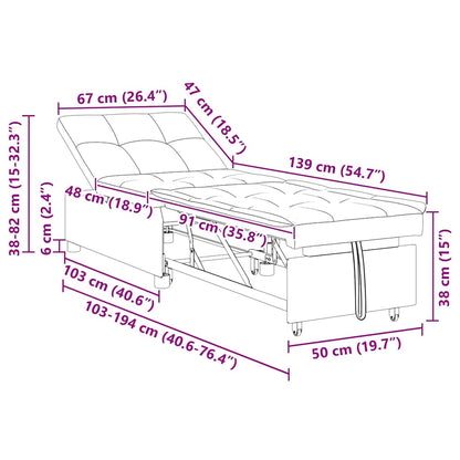 Sofá-Cama Azul 194 x 67 x 37 cm tecido