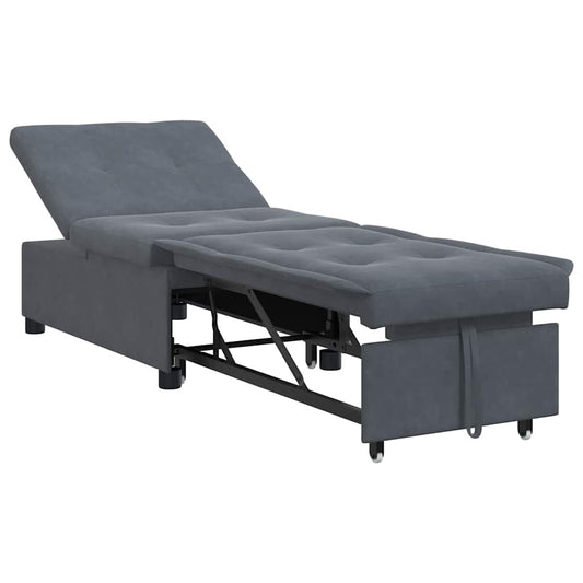 Sofá-Cama Cinzento escuro 67 x 194 x 38 cm Veludo