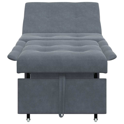 Sofá-Cama Cinzento escuro 67 x 194 x 38 cm Veludo