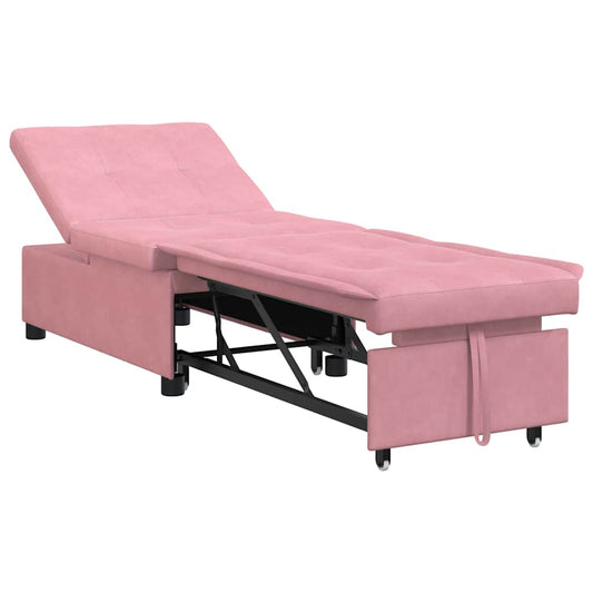 Sofá-Cama Rosa 67 x 194 x 38 cm Veludo