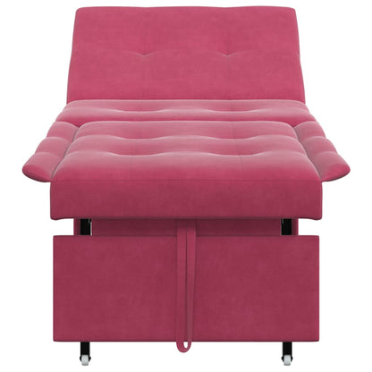 Sofá-Cama vermelho tinto 67 x 194 x 38 cm Veludo