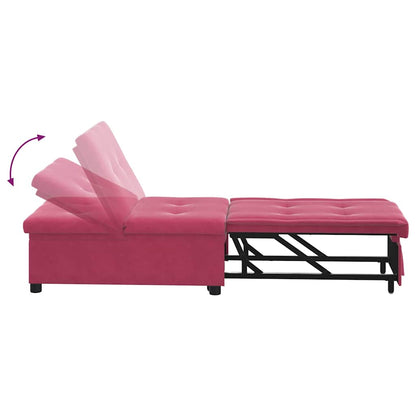 Sofá-Cama vermelho tinto 67 x 194 x 38 cm Veludo