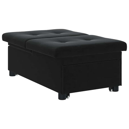Sofá-Cama Preto 67 x 194 x 38 cm Veludo