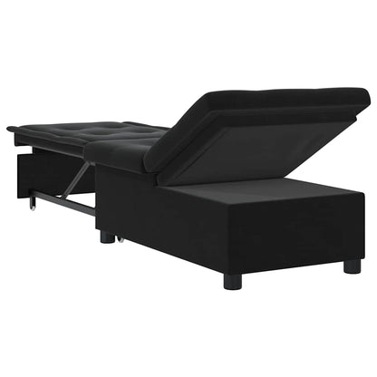 Sofá-Cama Preto 67 x 194 x 38 cm Veludo