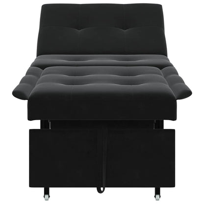 Sofá-Cama Preto 67 x 194 x 38 cm Veludo