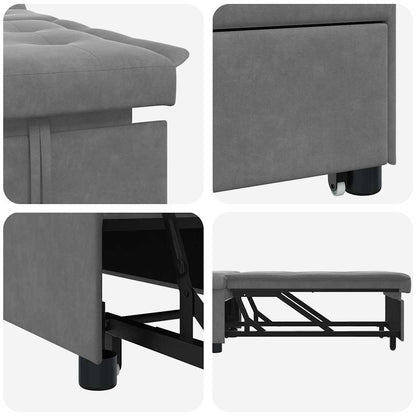 Sofá-Cama Cinza Escuro 67 x 194 x 82 cm
