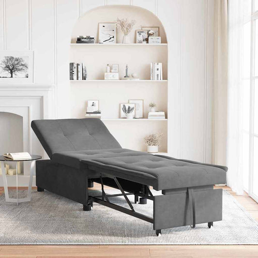 Sofá-Cama Cinza Escuro 67 x 194 x 82 cm
