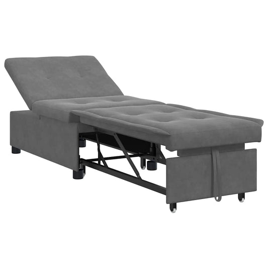 Sofá-Cama Cinza Escuro 67 x 194 x 82 cm