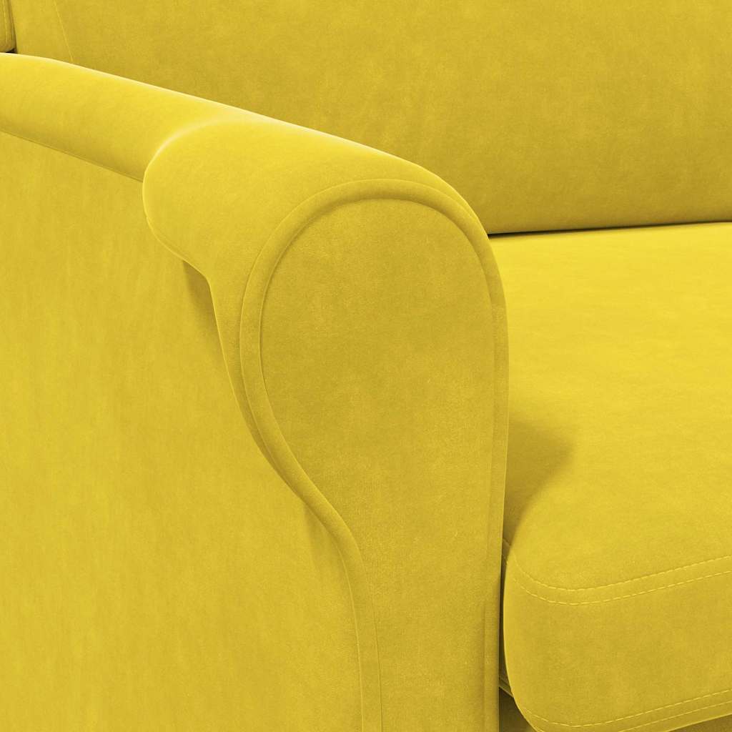 poltrona Amarelo 76 x 94 x 102 cm Veludo