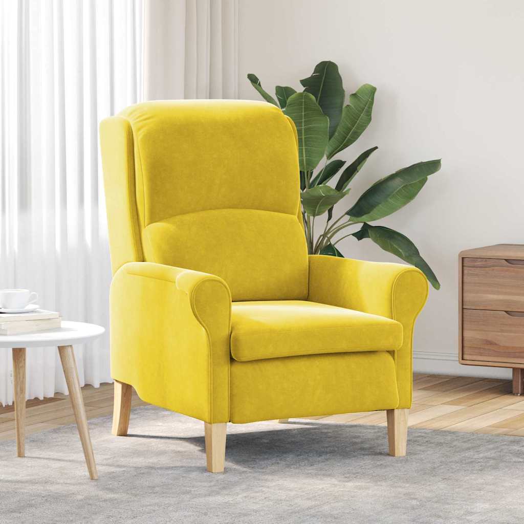 poltrona Amarelo 76 x 94 x 102 cm Veludo