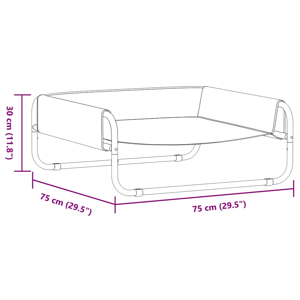 Cama para Cachorro Preto ML Tecido Oxford e Aço